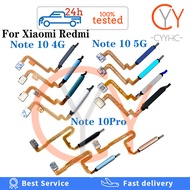 สำหรับ Xiaomi Redmi Note 10 4G 5G / Note 10 Pro ปุ่มโฮม10pro สแกนลายนิ้วมือเซนเซอร์คืนสายเคเบิ้ลหลักชิ้นส่วนซ่อม ID สัมผัสของโทรศัพท์