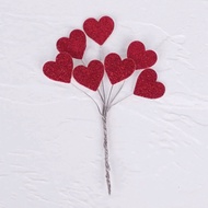 7 hearts card cake topper in red and gold