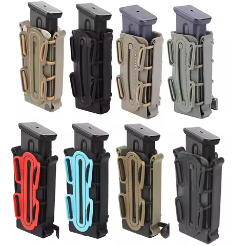 Tactical Molle 9mm Magazine Pouch with Belt Clip for G17 19 M9 P226 Pistol Mag Holder Fastmag Soft S