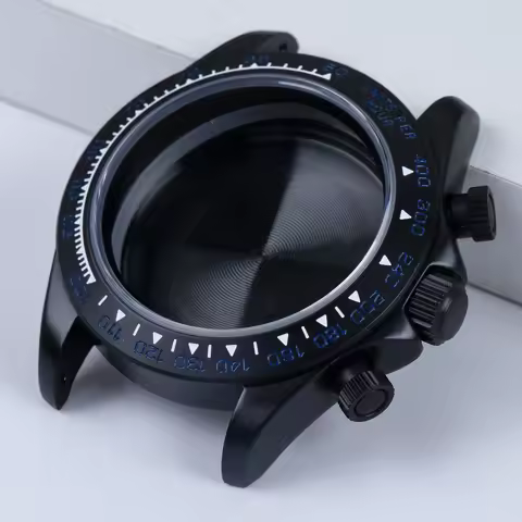 Matte Black Full Ceramic Watch Case & Bracelet For Daytona Mod, Compatible With Seiko VK63 VK63A Mov