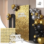 GOGOU Sequin Panel Wall Decor, Wedding Birthday Decoration Sequin Backdrop, Glitter Square Baby Show