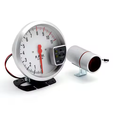 5 Inch Tachometer 11000 RPM Racing Car Gauge with LED Display for 1-8 Cylinder Engine 12V Vehicles H