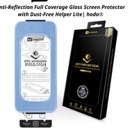 Hoda Anti-Reflection Tempered Glass with Sticker Support Frame for Iphone 15 16 17 18 Pro Max