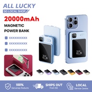 【SG Stock】 Magnetic Power Bank 20000mAh Fast Charging PD20W Wireless Powerbank Lightweight Portable For iphone Samsung