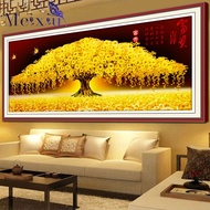 3j5cbm8o86DIY 5D full diamond painting decorative lucky tree, money wealthy golden bead