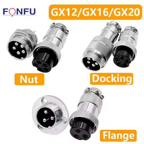 Pin 5pcs Male-Female Aviation Connector GX12 GX16 GX20 Metal Aviation Socket Coupler 2/3/4/5/6/7/8/9