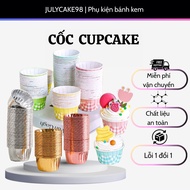 Set of 50 heat-resistant checkered paper cups [80ml] used to bake Cupcakes directly in the oven