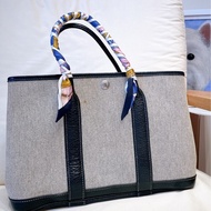 Hermes花園帆布黑白熊貓花園包30 Garden Party30