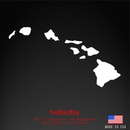 Hawaiian Islands Map Vinyl Decal - Hawaii Sticker Window Laptop car Bumper HI 6.5"x3.5" inches Color