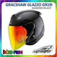 TOPI KELEDAR GRACSHAW G919i G919 SINGLE VISOR HELMET HITAM (DIAMOND BLACK)