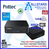Prittec F8C Complete Mini PC (Intel N150 / 16GB RAM / 500GB SSD / Windows 11 PRO) (Warranty 1year wi