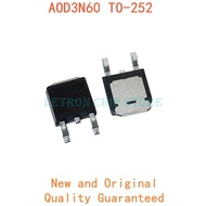 10 pcs aod3n60 to-252 d3n60 to252 mosfet N-CH 600v 2.5a and new ic