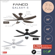 [NEW LAUNCH] Fanco Galaxy 5 - 38" | 48" | 56" DC Motor Ceiling Fan  with 24W Tri-Colour LED Light and Remote Control