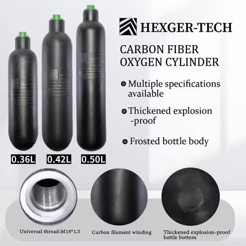 0.36L/0.42L/0.5LCilindro De Fibra De Carbono para Mergulho, Tanque De Alta Pressão, Cilindro HPA par