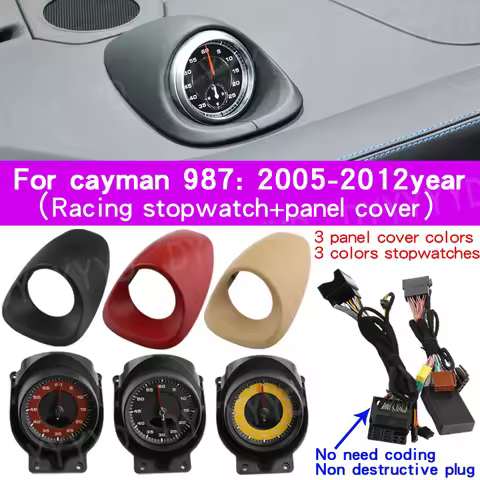 For Porsche Boxster 987 981 Stopwatch clock instrument Panel Sports Chrono Stopwatch Dashboard cover