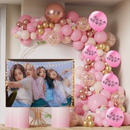 58/59pcs Set Blackpink Party Decorations Blackpink Balloons Garland Arch Kit 32"Pink Number Baby Sho