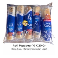 Roti Papabear 10 x 20 Gr Rasa Original Susu Keju | Roti Mini Empuk Enak