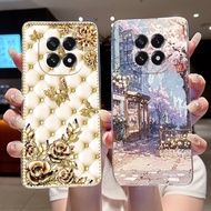 Golden Butterflie And Flower Pattern Phone Case For Oppo F29 Popular Jelly Color TPU Transparent Bac