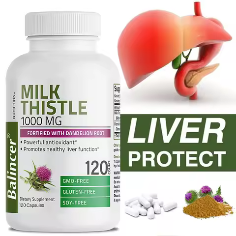 Milk Thistle Dandelion Root Supplement - Liver Health Support, Antioxidant Support, Detoxification, 