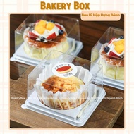 100 10cm Round Base Plastic Boxes for New York Cheesecake, Rondo Cake (S-201)