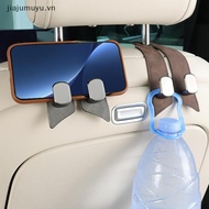 JIAJUMUYU Car Headrest Hook Premium Suede Dual Hook Large Load-Bearing Alloy Hook Universal