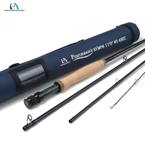 MAXIMUMCATCH 10/11ft 2/3/4wt Performance Nymph Fly Rod IM10/36T Hybrid Carbon Moderate-Fast Action T