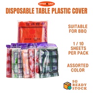 ONS Premium Plastic Table Cover 180cm x 180cm Disposable Table Cloth