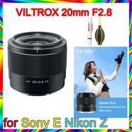 VILTROX 20mm F2.8 Camera Lens Full Frame Ultra Wide Angle Auto Focus VLOG Lens For Sony E A7C A6400 EV-Z10 Nikon Z Camera Z30 Z6