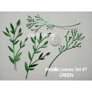 Metallic Leaves Set 7 Scrapbook Embellishments