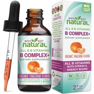 Why Not Natural Vitamin B Complex 2oz Liquid Drops Organic Supplement Women - Vegan Sublingual Forms