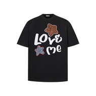 369873COD [/Recommended] Heavy 230g Double Yarn Pure Cotton Combed Tight Pattern Letter Printing Sho