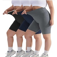 PLUS SIZE YOGA CYCLING SHORTS WITH SIDE POCKET FOR WOMEN LARGE TO 5XL