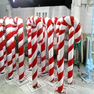 Atmosphere Shape Glass Steel Transparent Chain Store Candy Cane Layout Theme Wave Board Candy Sculpt