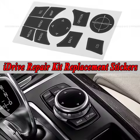 Wear Repair Decals for BMW iDrive Panel Buttons & Rotary Knob (Fits 3/5 Series)
