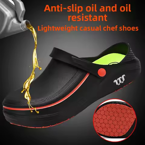 Kitchen Non-slip Shoes Non-slip Waterproof Oil-proof Chef Shoes Doctor Nurse Work Shoes Cool Slipper