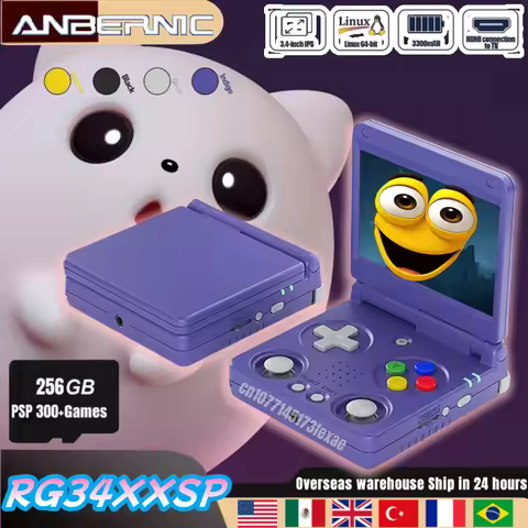 Anbernic RG34XXSP Retro Handheld Game Console Linux 64 Bit 3.4 inch IPS Screen 720*480 RG 34XXSP Ret