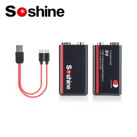 Soshine 9V 6F22 1000mAh Li-po Battery 9V USB Lithium-ion Batteries Constant Voltage 9V Output USB Li