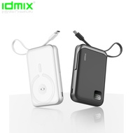 IDMIX Magnetic Powerbank 35W 10000mah 15W Wireless Charging Q10 Pro III Built-in USB-C Cable Type C