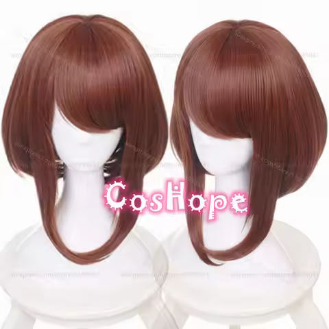 MHA OCHACO URARAKA Cosplay Wig Women Short Bob Brown Wig Cosplay Anime Cosplay Wigs Heat Resistant S