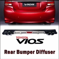 ☢♤❦Vios Rear Bumper Lip Diffuser Black Silver 2013-2018