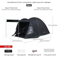 BSWolf Camping Tent 3-4 Person Family Tent Waterproof 4 Season Outdoor Backpacking Hiking one bedroom one living room tent