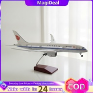 magideal Collectible Boeing 787 Model Detailed Airplane Model with LED Light Decorative Metal for Co
