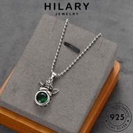 HILARY JEWELRY Pendant Cherub Perak Sterling Women For Rantai 925 Leher Perempuan Necklace Vintage Accessories Korean Original Silver Emerald Chain 純銀項鏈 N39