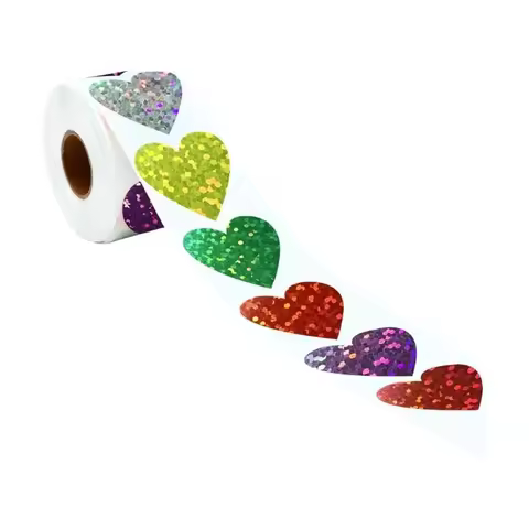 500Pieces Sparkling Star Sticker Colorful Heart Sticker for Scrapbooking Journal Notebook Water Bott