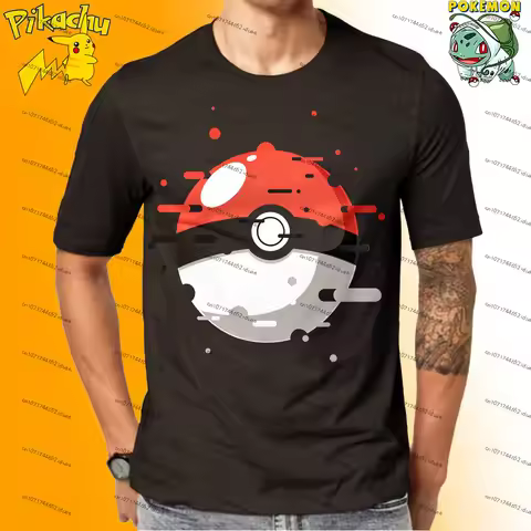 New Men's Pokemon Print T-Shirts Summer Unisex Y2k T-shirt Streetwear Tshirt High Quality Harajuku S