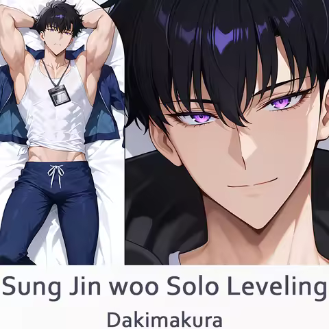 Sung Jin woo Solo Leveling Dakimakura 2WAY Hugging Body Pillow Case Anime Pillow Cushion Cover