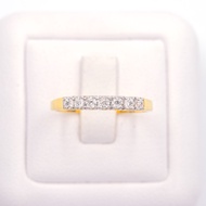 Lucky Gems แหวนทองแท้ 9k (37.5%) เพชร CZ แหวนแถว CZME633