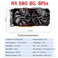 RX580 8GB 8Pin RX580 8GB 8Pin GT730 Graphics Video Card Mute Fan 2GB Computer Graphics Card HD Interface 902Mhz DDR3 Display Gaming Video Card GT610 RX580