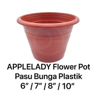 APPLELADY Round Plastic Flower Pot / Pasu Bunga Plastik / Pasu Pokok Bunga / Pasu Plastik / Flower P