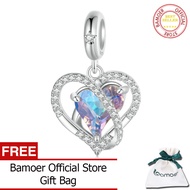 BAMOER สร้อยข้อมือลูกปัดแบบสอด925เงินสเตอร์ลิงและสร้อยคอเครื่องประดับแบบ DIY 925เสน่ห์ของ Bamoer BSC